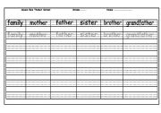 English worksheet: family