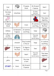 English Worksheet: Integral Organs Game  page 1