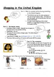 English Worksheet: Shopping in the United Kingdom