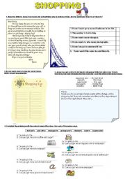 English Worksheet: shopping