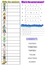 English Worksheet: numbers