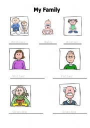 English Worksheet: My family