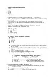 English Worksheet: vocabulary, phrasal verbs for advanced students of English
