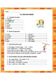 English Worksheet: SHOPPING