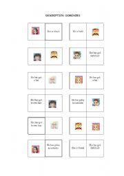 English Worksheet: Description dominoes