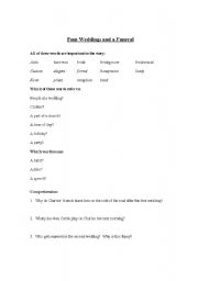 English Worksheet: Four Weddings and a Funeral