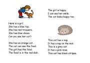 English Worksheet: The girl and the cat.