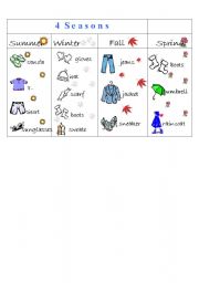 English Worksheet: 4seasons