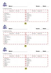 English worksheet: Bikes Vocabulary test
