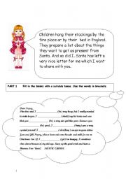 English Worksheet: A letter from Santa