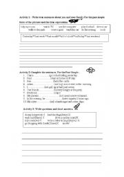 English Worksheet: PRACTICE ON SIMPLE PAST