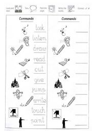 English Worksheet: COMMANDS