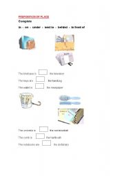 English worksheet: PREPOSITION OF PLACE