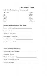 English Worksheet: ESL Modal verbs 