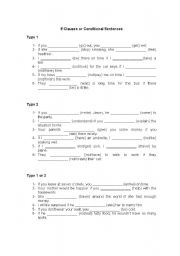 English Worksheet: If clauses: type 1 and 2