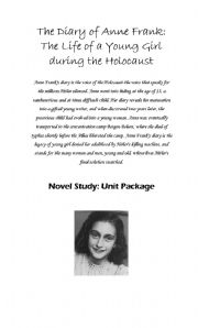 English Worksheet: Anne Frank Unit