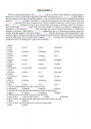 English Worksheet: reading