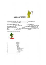 English Worksheet: A ghost story the students must complete