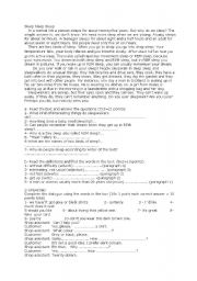 English Worksheet: reading