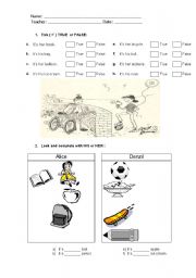 English Worksheet: Possessive Adjectives - His/Her