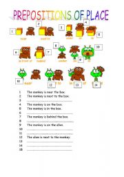 prepositions of place