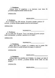 English Worksheet: problems