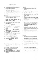 comparatives worksheet