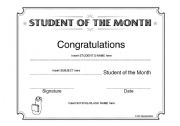 English Worksheet:  student of the month