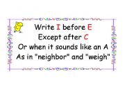 English Worksheet: Spelling Rule (2) ie / ei