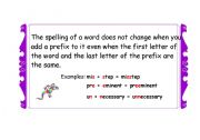 English Worksheet: Spelling rule - prefix