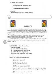 English Worksheet: A reading and writing worksheet