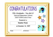 ESL Graduation Certificate