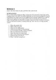 English Worksheet: present continuous reading comprehension