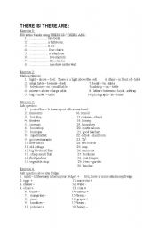 English Worksheet: there is/ are