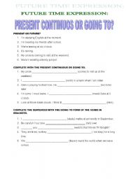 English Worksheet: FUTURE TIME EXPRESSIONS