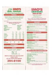 Pizza Restaurant Menu