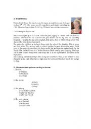 English Worksheet: Heidi Klum daily routine