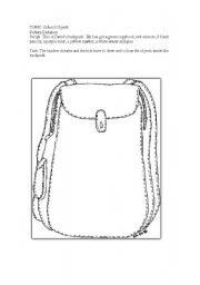English Worksheet: Davids backpack