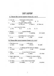 English Worksheet: grammar review of unit 2 (the physical world)