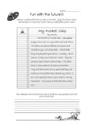 English Worksheet: Fun with the future