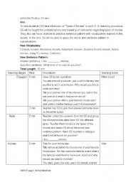 English Worksheet: lesson plan-movies