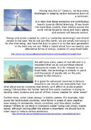 English Worksheet: Clean energy vs Fossil fuels