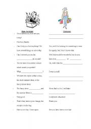 English Worksheet: Typical Shopping Conversation