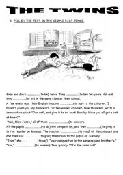 English Worksheet: SIMPLE PAST STORY GAP FILL (PART 4)