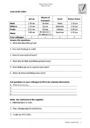 English Worksheet: routines and daily activities