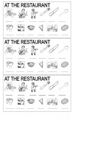 English Worksheet: AT THE RESTAURANT