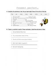 English worksheet: Present perfect