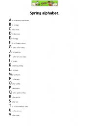 English Worksheet: Spring alphabet