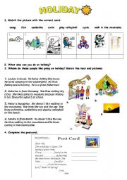 English Worksheet: holiday