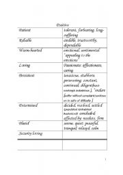 English Worksheet: adjectives